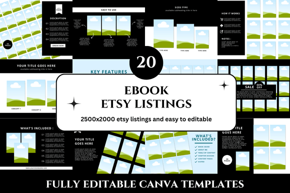 20 Ebook Etsy Listings Mockup: Professional Design Templates