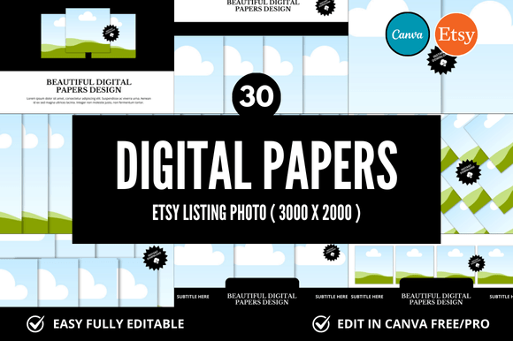 30 Digital Paper Etsy Listings Mockup: Elevate Your Brand