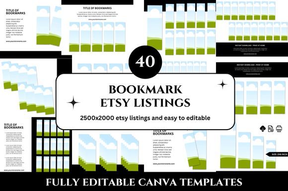 40 Bookmark Etsy Listings Mockup: Elevate Your Digital Shop