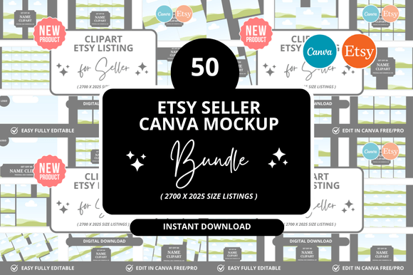50 Clipart Etsy Listings Mockup: A Designer's Toolkit
