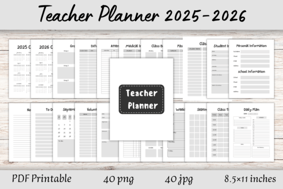 Black and White Teacher Planner: A Study in Modern Visual Efficiency