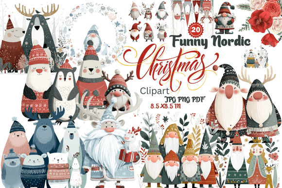 Charming Nordic Clipart: Elevate Your Holiday Designs