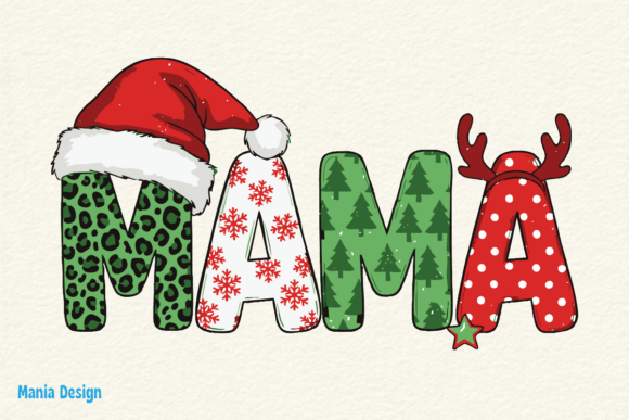 Christmas Mama Claus PNG: Festive Deer Winter Mom Design