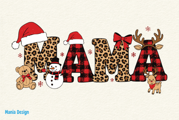 Christmas Mama Leopard Plaid PNG: A Festive Design Asset