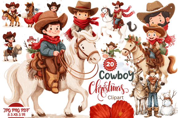 Cowboy Christmas Clipart: A Designer's Festive Toolkit