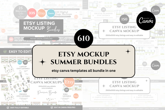 Transform Your Etsy Shop with a 600+ Listings Mockup Bundle