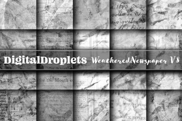 Weathered Newspaper Vol. 8 | Vintage Paper Collection
